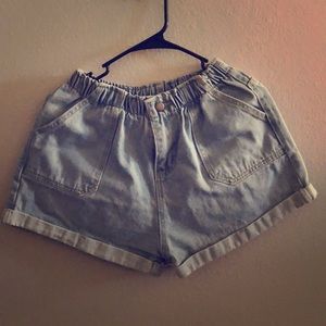 High waisted jean shorts